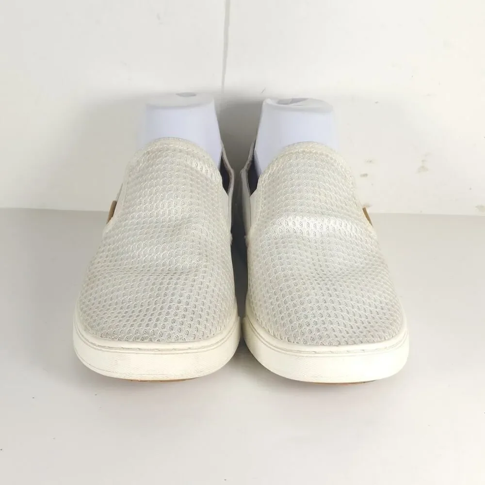 Olukai Women's Pehuea US9 White Flat Slip On Loafer Sneakers Shoes